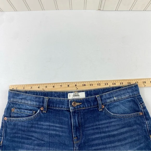 MNG Mango Dark Blue Jean Shorts Cut Offs Sz‎ 8 - Picture 6 of 11